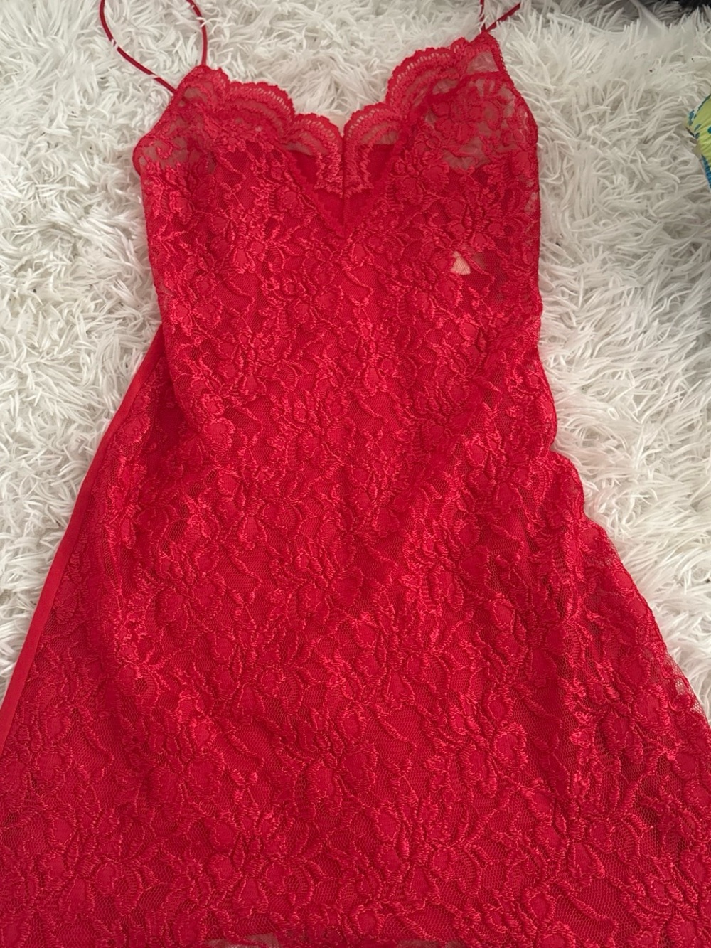 delicates red lace camisole